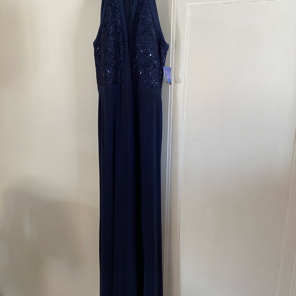 Night Way Collections Midnight Blue Sequin Maxi Dress